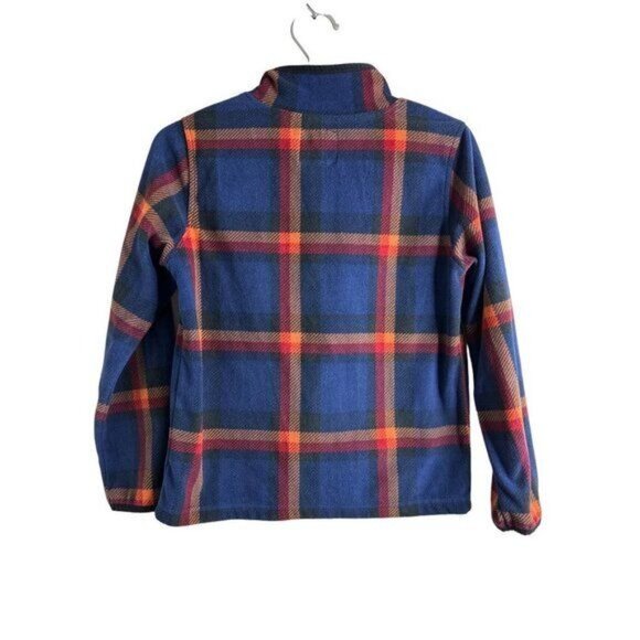 Oshkosh Fleece Plaid Jacket  Zip Up Unlined Lightweight Blue Red Unlined Size 10 - Picture 3 of 6